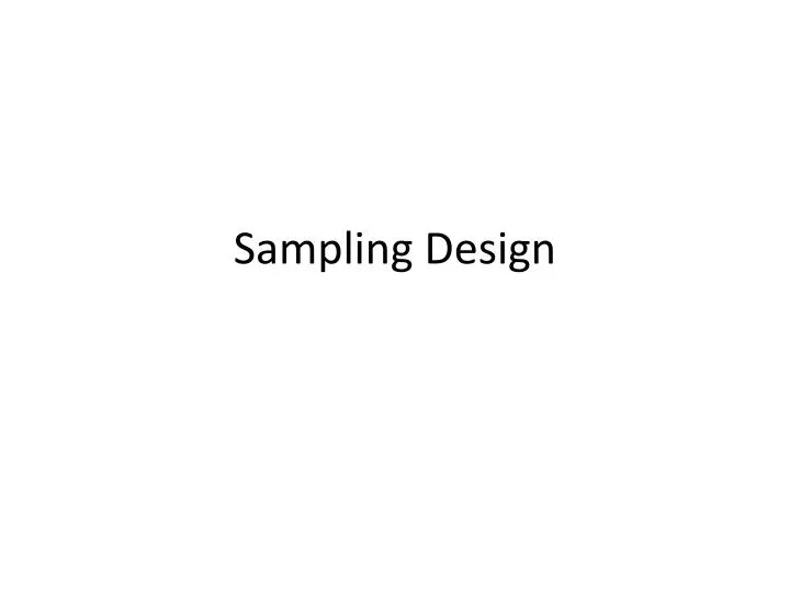 sampling design
