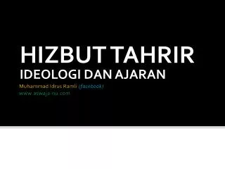 hizbut tahrir ideologi dan ajaran