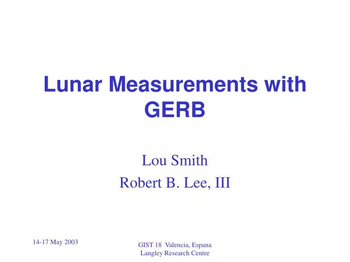 lunar measurements with gerb