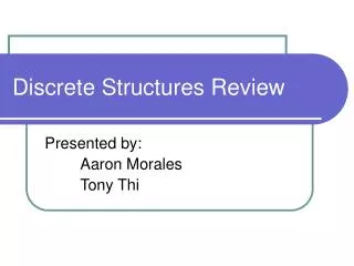 Discrete Structures Review