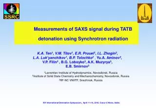 Measurements of SAXS signal during TATB detonation using Synchrotron radiation