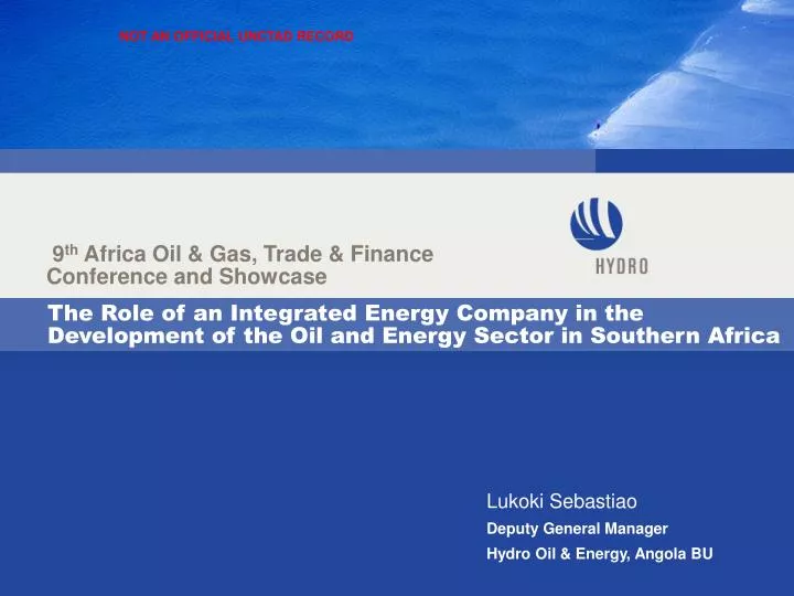9 th africa oil gas trade finance conference and showcase