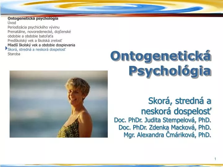 ontogenetick psychol gia