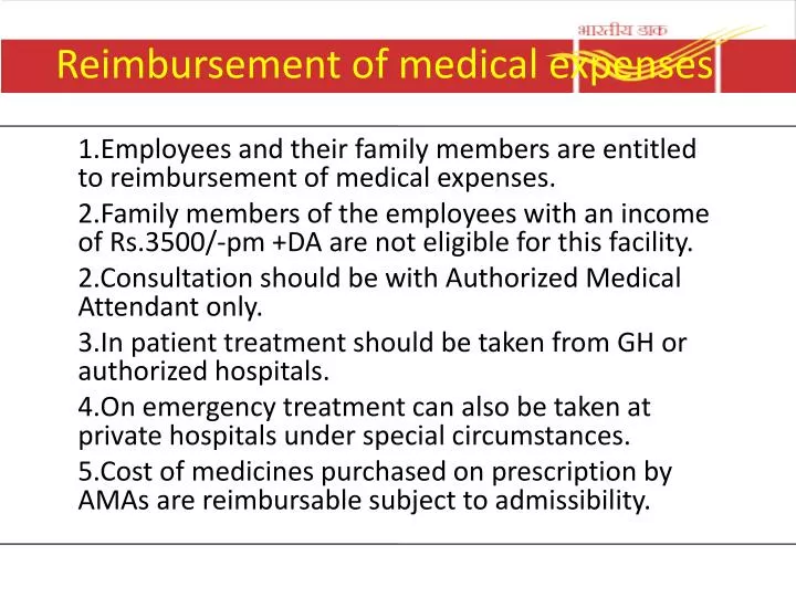 reimbursement of medical expenses