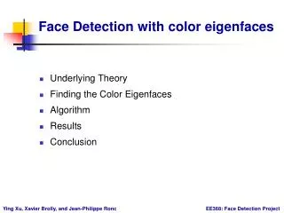 Face Detection with color eigenfaces