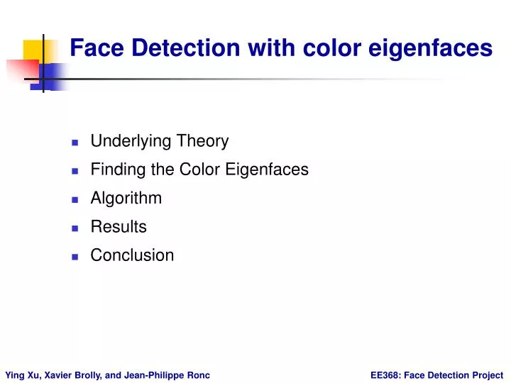 face detection with color eigenfaces