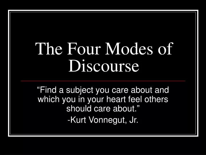 the four modes of discourse