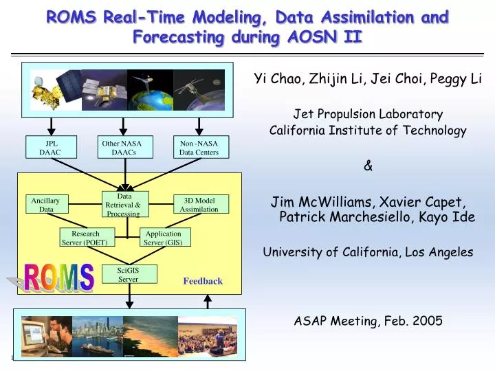 roms real time modeling data assimilation and forecasting during aosn ii