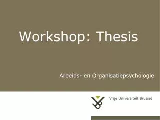 workshop thesis