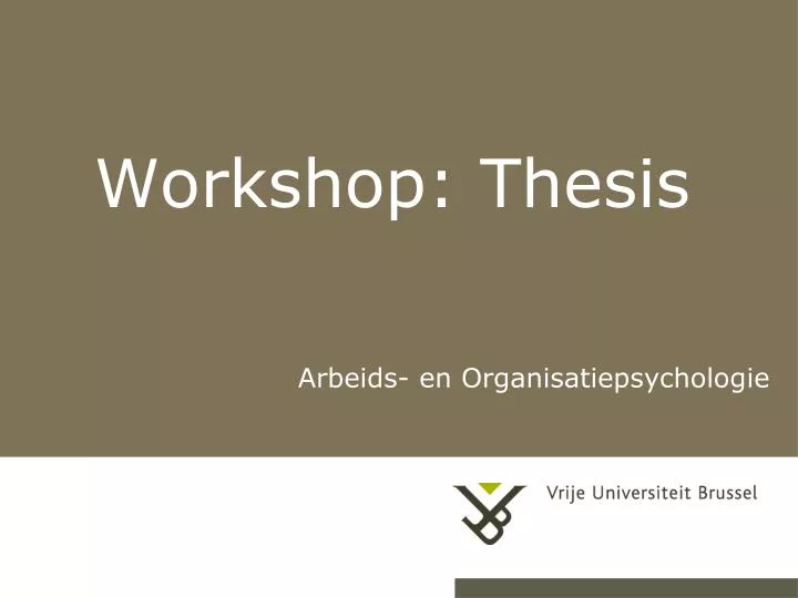 workshop thesis
