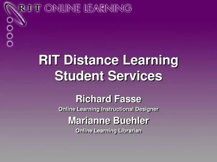 rit distance learning student services