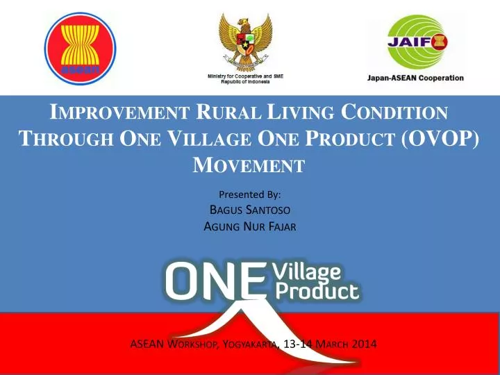 improvement rural living condition through one village one product ovop movement