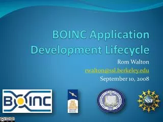 BOINC Application Development Lifecycle