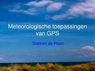 meteorologische toepassingen van gps