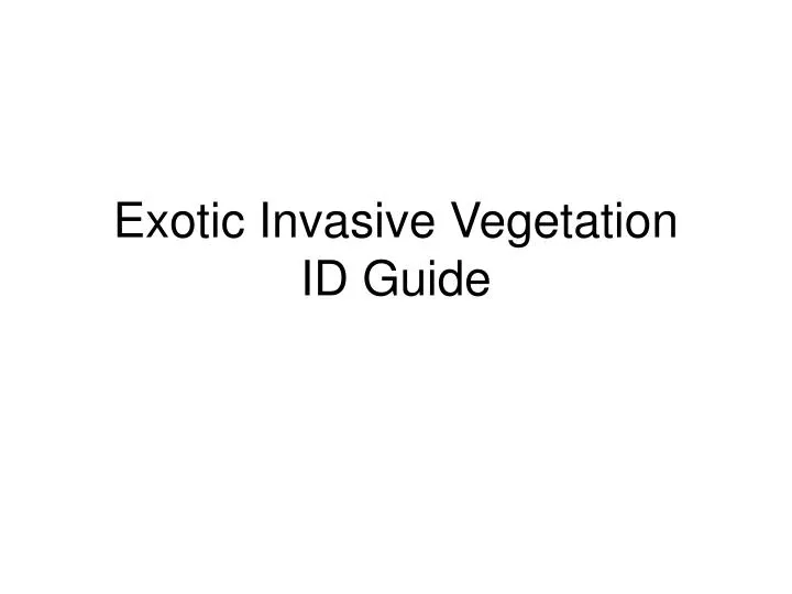 exotic invasive vegetation id guide