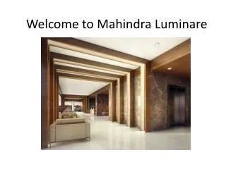 welcome to mahindra luminare