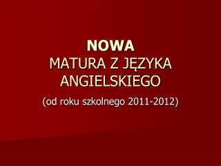 nowa matura z j zyka angielskiego