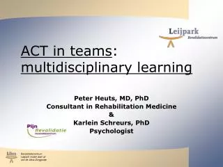 ACT in teams : multidisciplinary learning