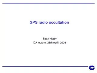 GPS radio occultation