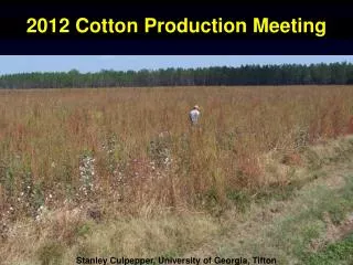 2012 Cotton Production Meeting
