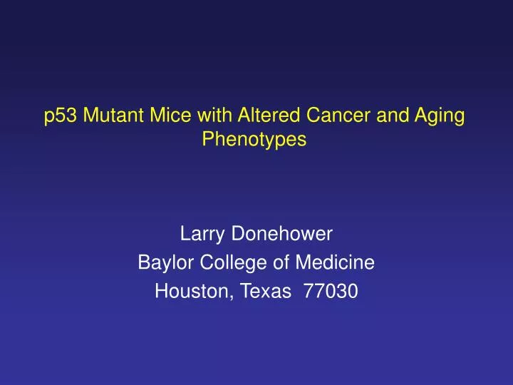p53 mutant mice with altered cancer and aging phenotypes