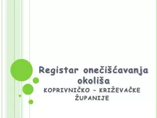 registar one i avanja okoli a