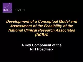 A Key Component of the NIH Roadmap