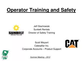 Operator Training and Safety