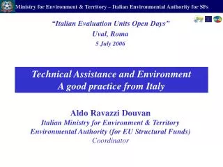 Technical Assistance and Environment A good practice from Italy
