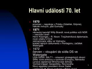 hlavn ud losti 70 let