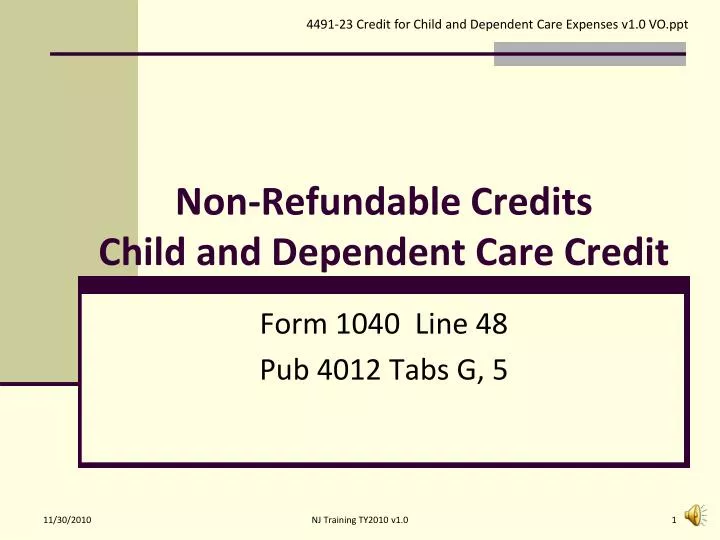 non refundable credits child and dependent care credit