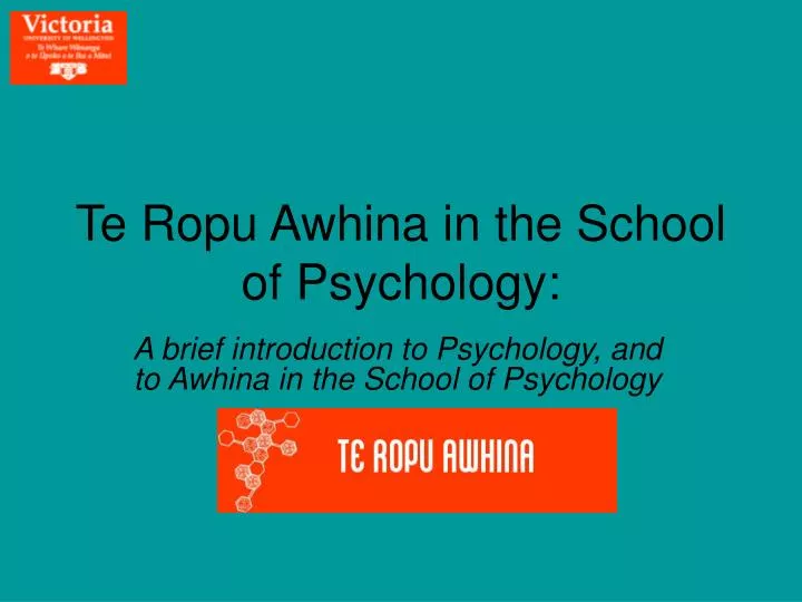 te ropu awhina in the school of psychology