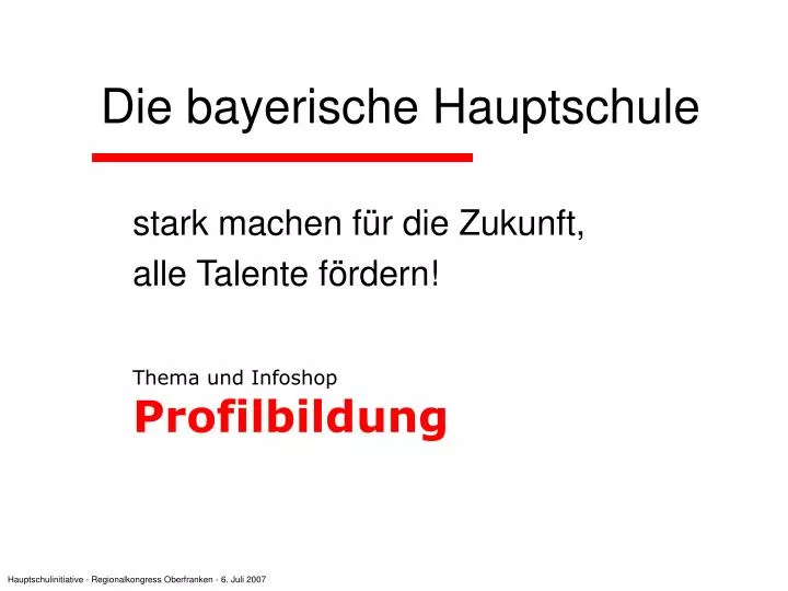 die bayerische hauptschule