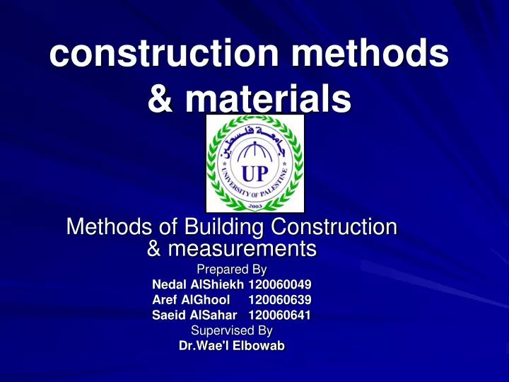 construction methods materials