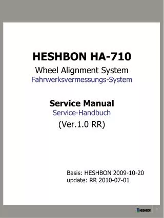 Basis: HESHBON 2009-10-20 update: RR 2010-07-01