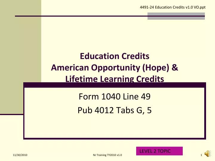 education credits american opportunity hope lifetime learning credits