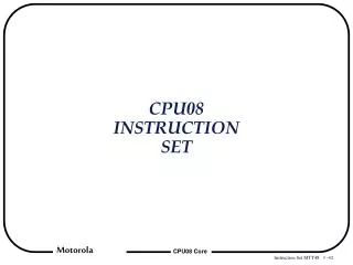 CPU08 INSTRUCTION SET