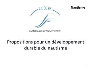 propositions pour un d veloppement durable du nautisme