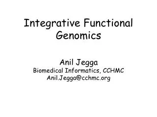 Integrative Functional Genomics
