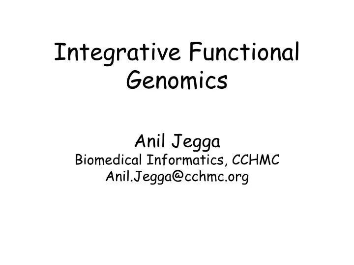 integrative functional genomics