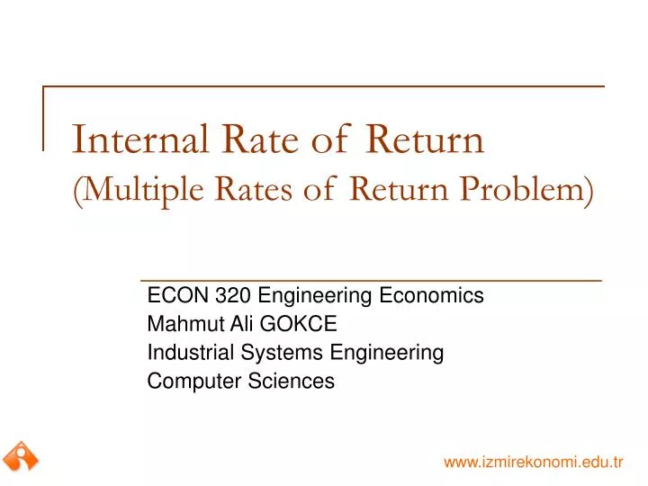 internal rate of return multiple rates of return problem