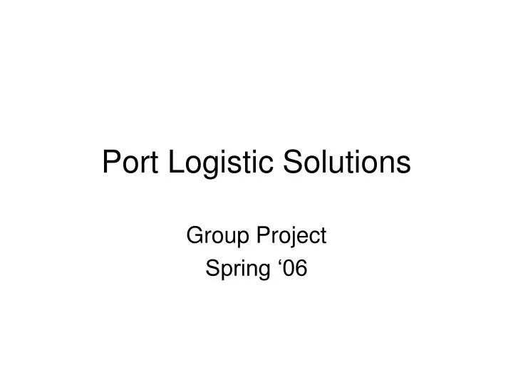 port logistic solutions