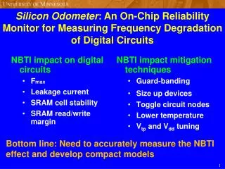 NBTI impact mitigation techniques Guard-banding Size up devices Toggle circuit nodes