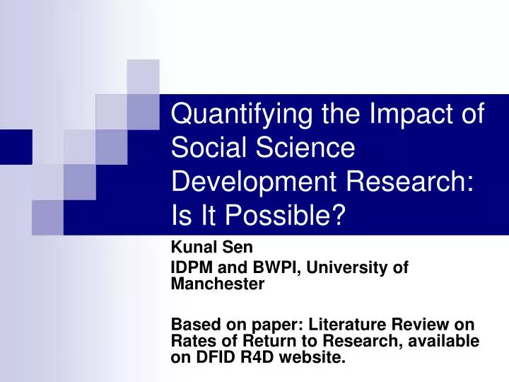 quantifying the impact of social science development research is it possible