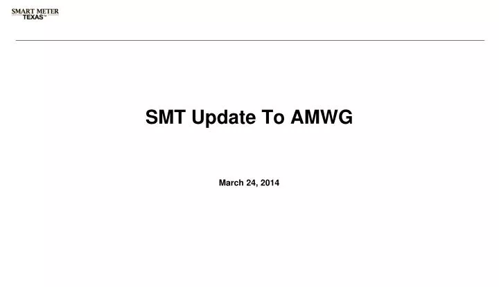 smt update to amwg