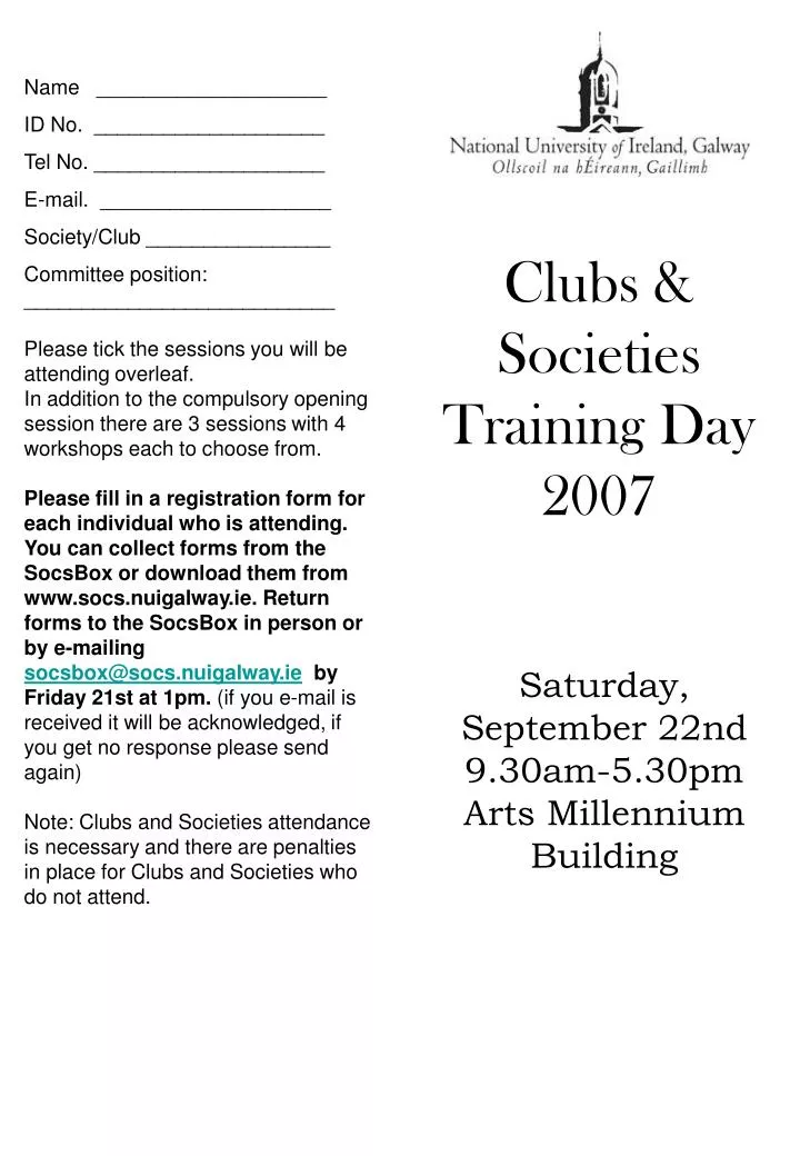 clubs societies training day 2007