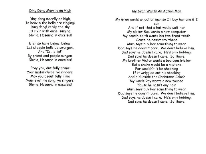 Action Song Lyrics