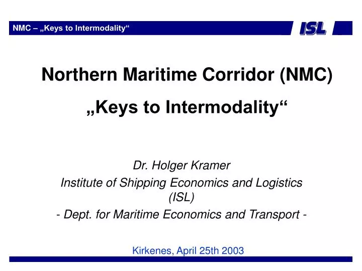nmc keys to intermodality