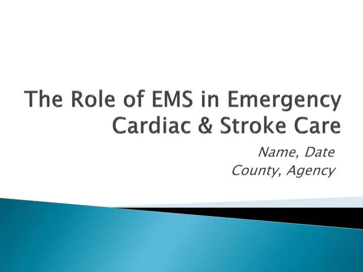 the role of ems in emergency cardiac stroke care