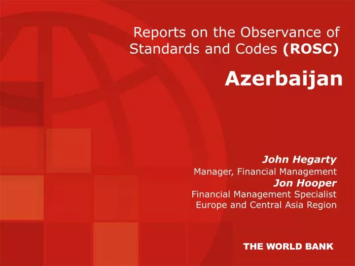 reports on the observance of standards and codes rosc